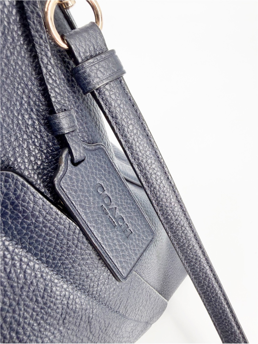 Coach Navy Blue Scout Hobo Bag Pebbled Leather - Picture 9 of 10